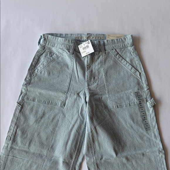 American Eagle AE High Rise Baggy Wide Leg Railroad Stripe Jeans - Picture 4 of 6